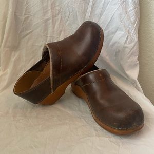 Brown Leather Dansko Clogs